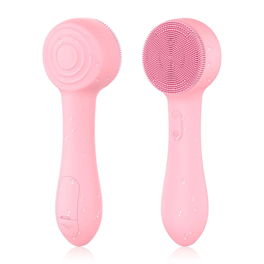 Facial Cleansing Brush Silicone Face Scrubber Waterproof Rechargeable Exfoliator Massage Device for Men & Women Deep Pore Cleansing Exfoliating Removing Blackhead Electric Face Scrub Brush